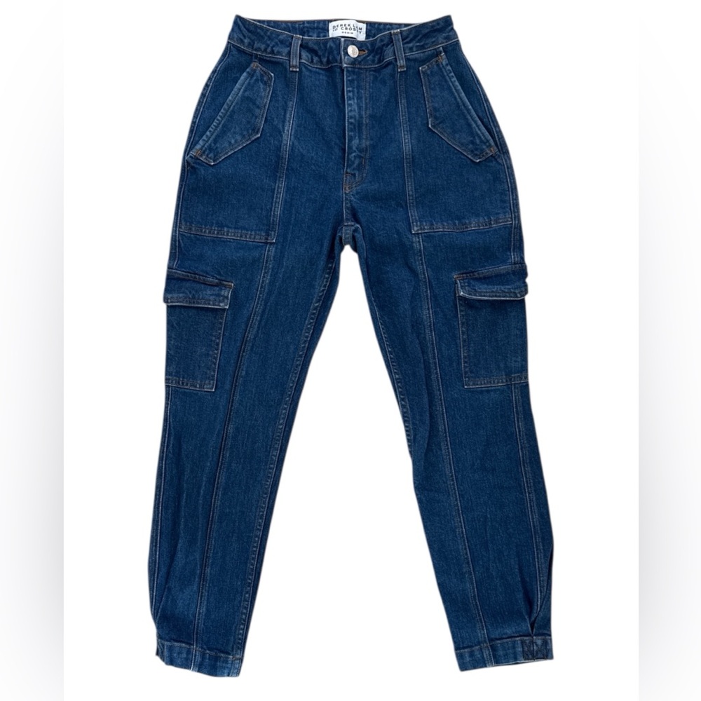 10 Crosby Derek Lam Blue Dark Wash Ankle Cropped Jeans - Picture 5 of 12